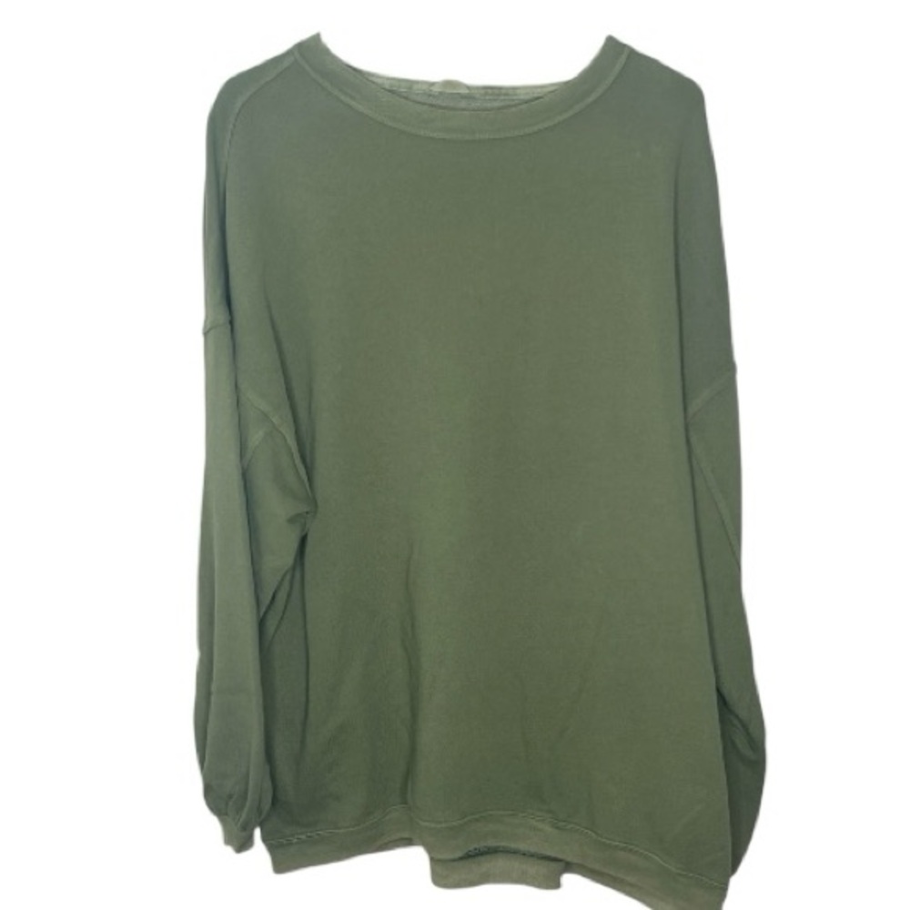 American Eagle Aerie Olive Green Crewneck Lightweight Sweatshirt